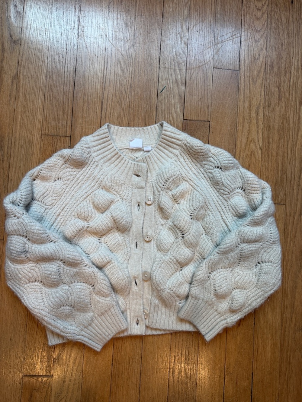 GAP Cream Cable-Knit Button Cardigan